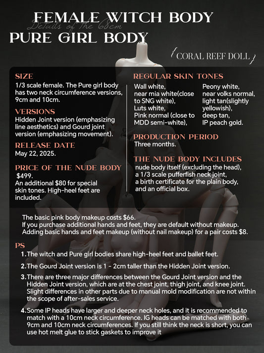 68cm female witch body